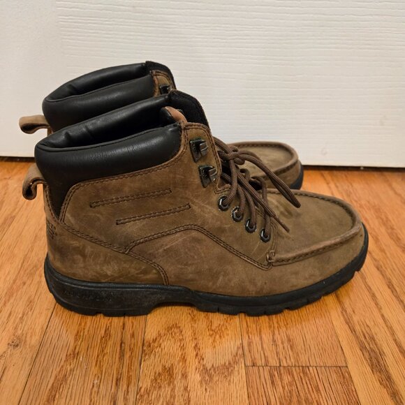 Mens Rockport XCS Brown Leather Boots Size 8.5M - Picture 7 of 10